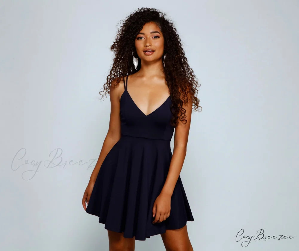Flirty And Frilly Charming Pleated Skater Dress