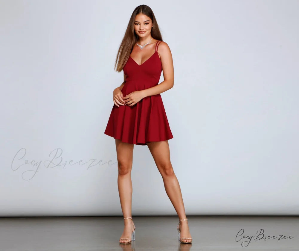 Flirty And Frilly Charming Pleated Skater Dress