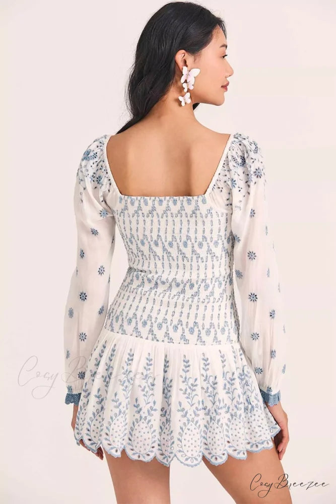 Flirty Vacay Graceful Eyelet Mini Dress
