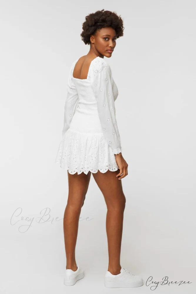 Flirty Vacay Graceful Eyelet Mini Dress