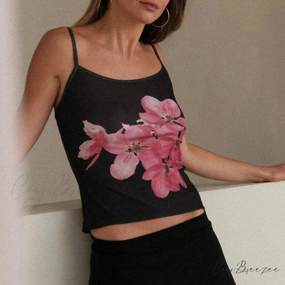 Floral Backless Skinny Crop Top croptop-250223