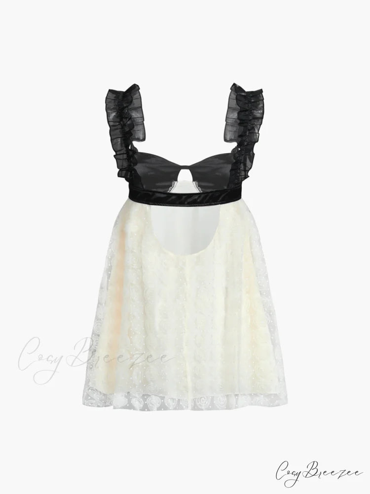 Floral Backless Tie Trendy Up Bow Short Dress