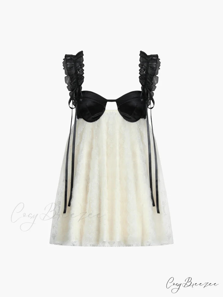 Floral Backless Tie Trendy Up Bow Short Dress