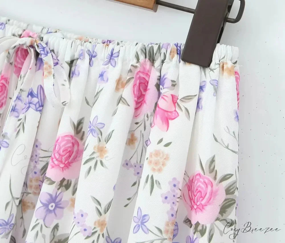 Floral Elastic Stylish Waist Maxi Skirt