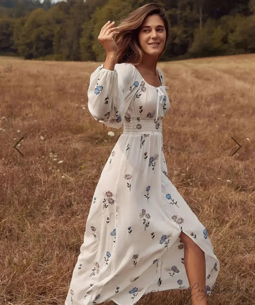 Floral Embroidery Sleeveless Cotton Boho Dress bohodress-250126