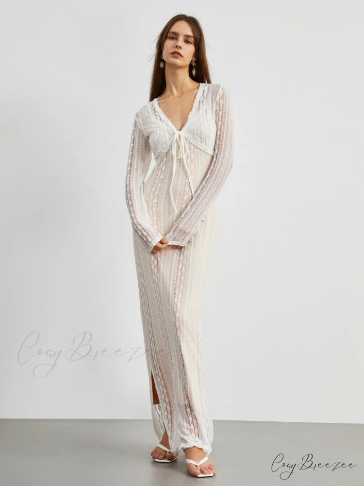 Floral Lace Textured Bolero Modern Two Piece Long Dress