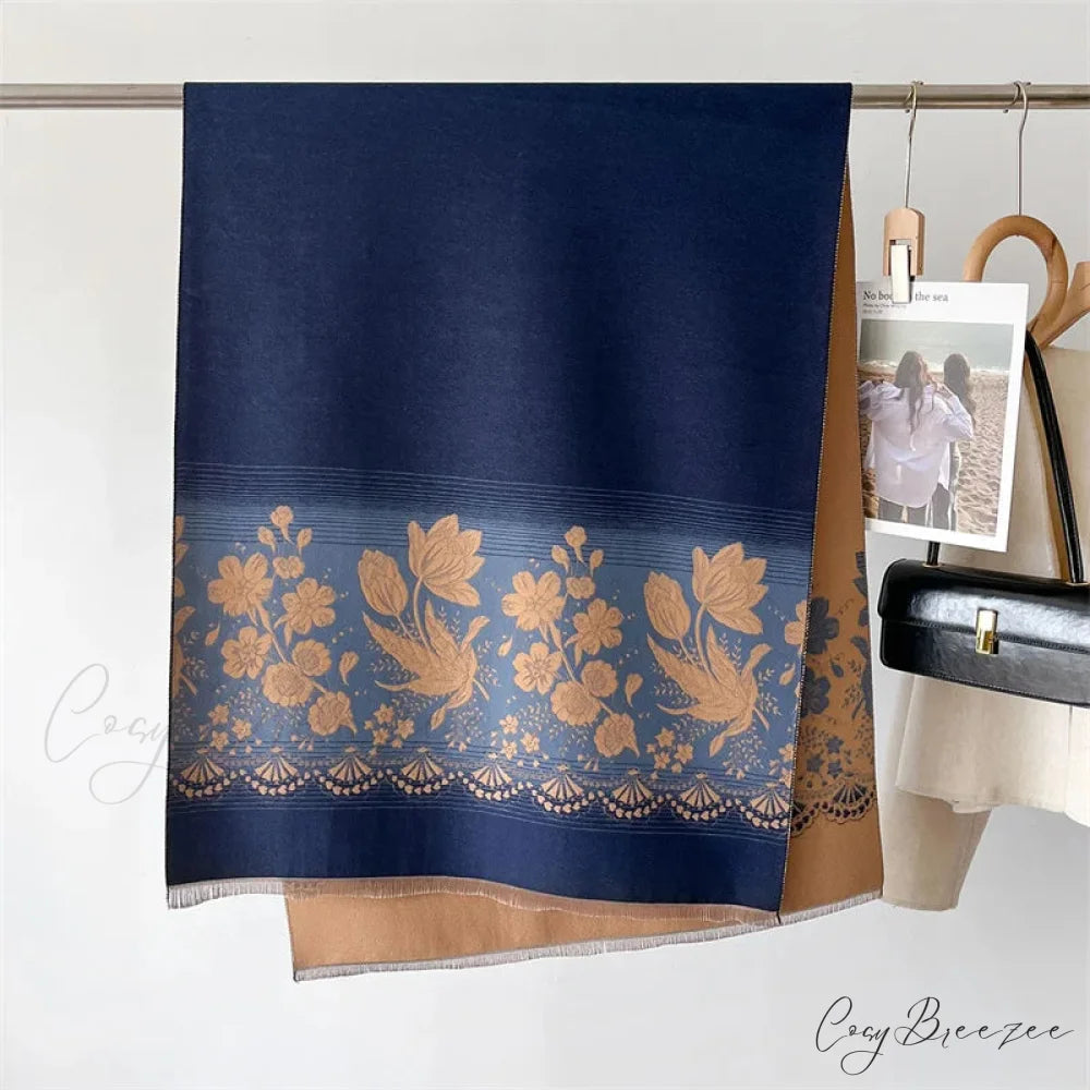 Floral Printed Cashmere Winter Pashmina Scarf scarf-241228