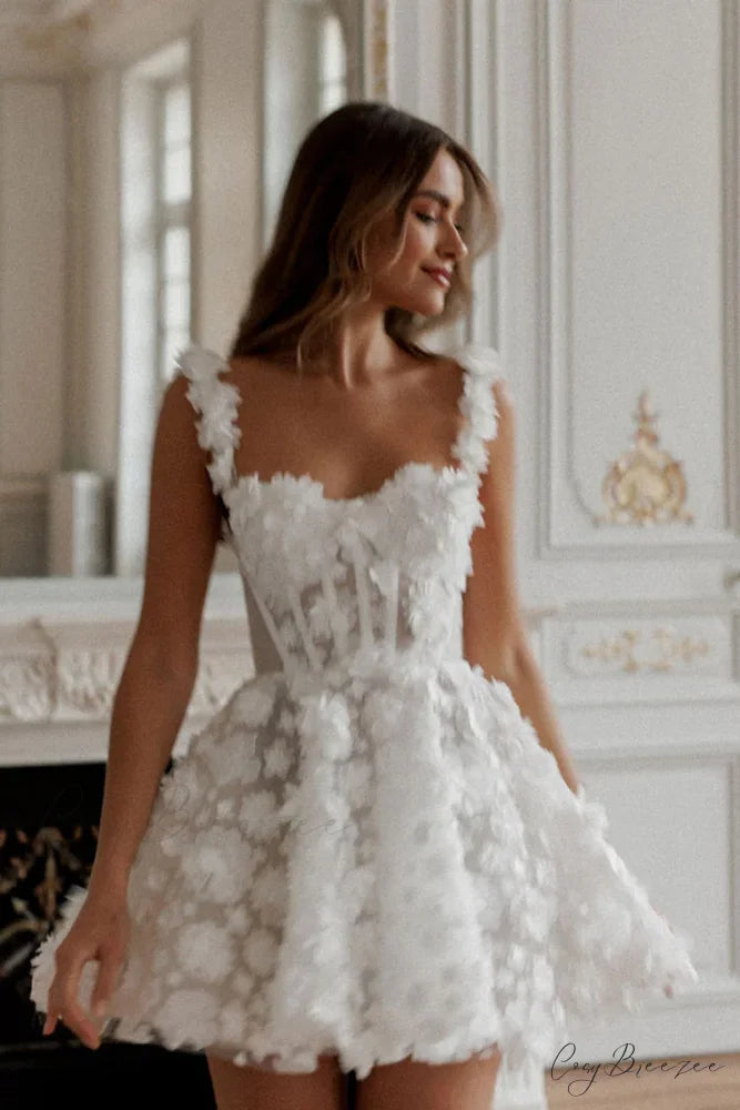 Florence 3D Floral Trendy Applique Mini Dress