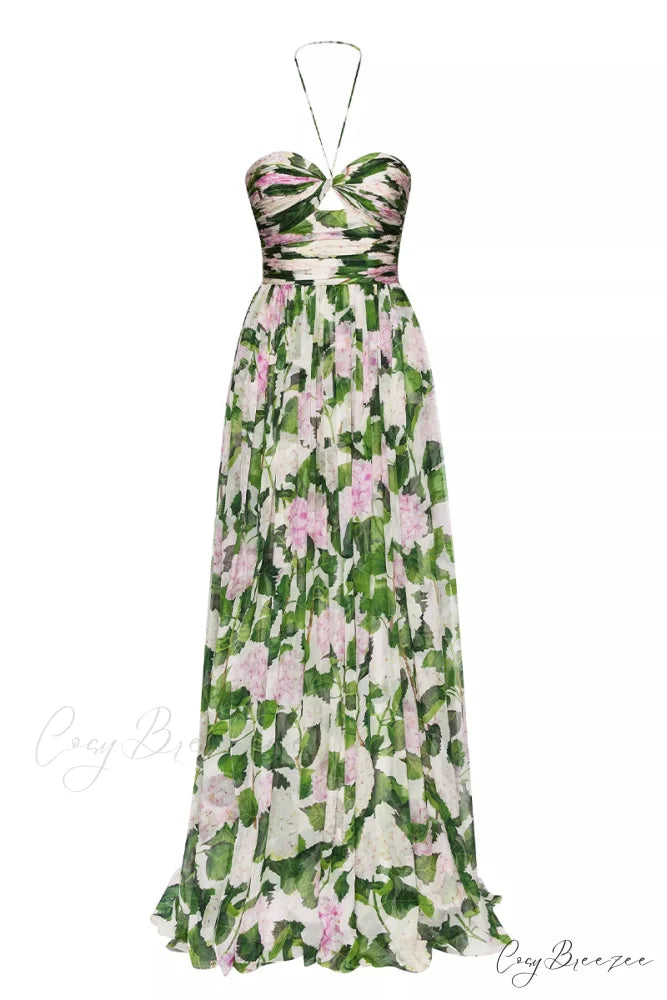 Florence Meadows Floral Trendy Print Maxi Dress