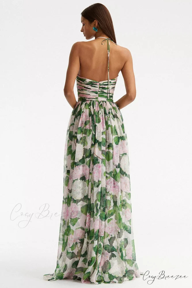 Florence Meadows Floral Trendy Print Maxi Dress