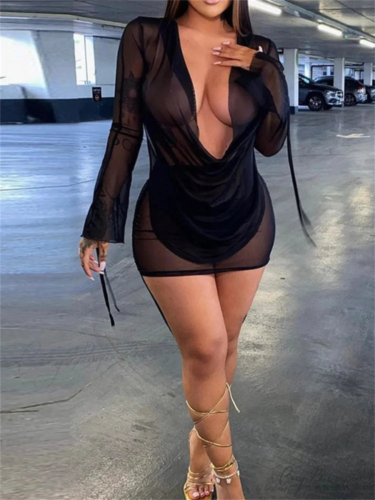 Flower Print Halter Mini Dress Black / S minidress-250223