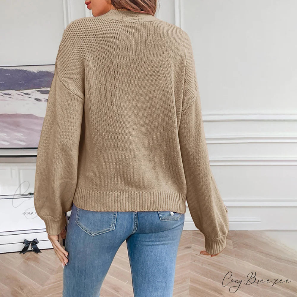 Flowered Knitted Cardigan