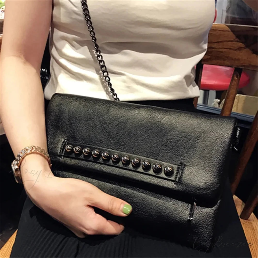 Folding Design PU Leather Clutch wristlet-250126