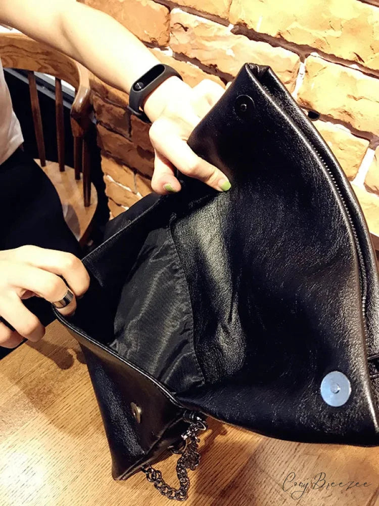 Folding Design PU Leather Clutch wristlet-250126