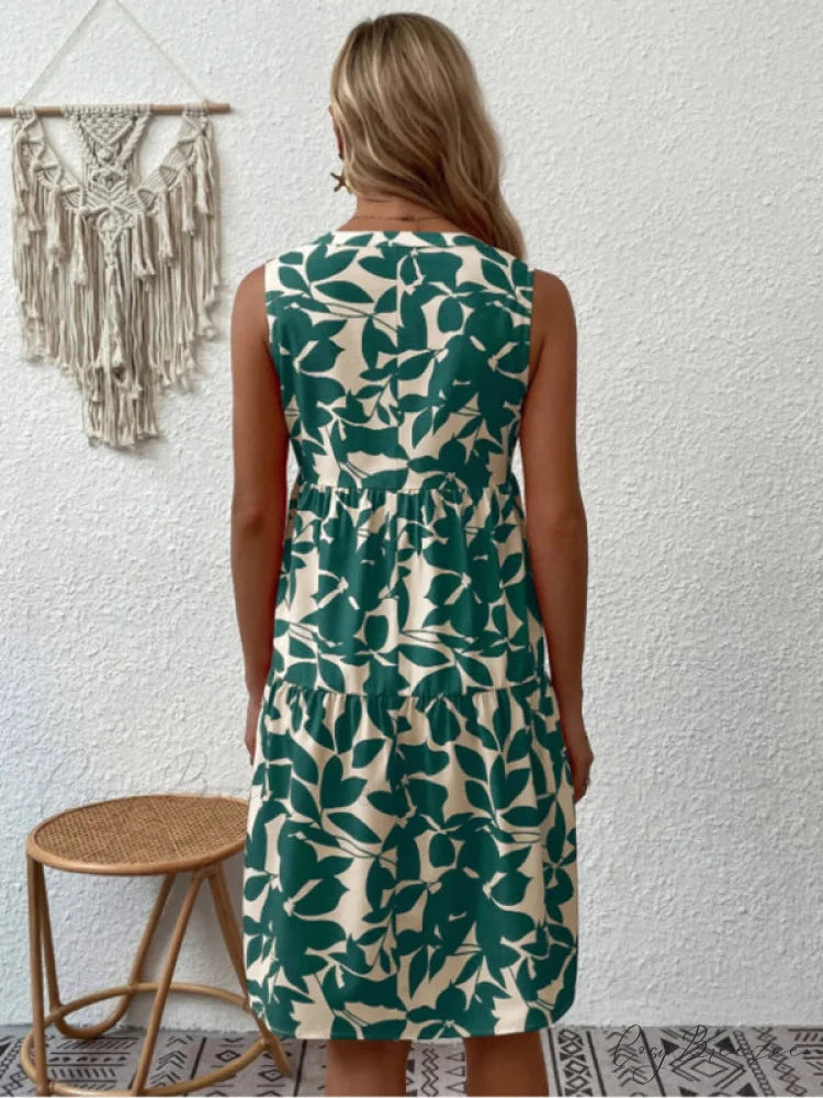 for Tiered Design Sleeveless Minidress Flowered Ruffle Women