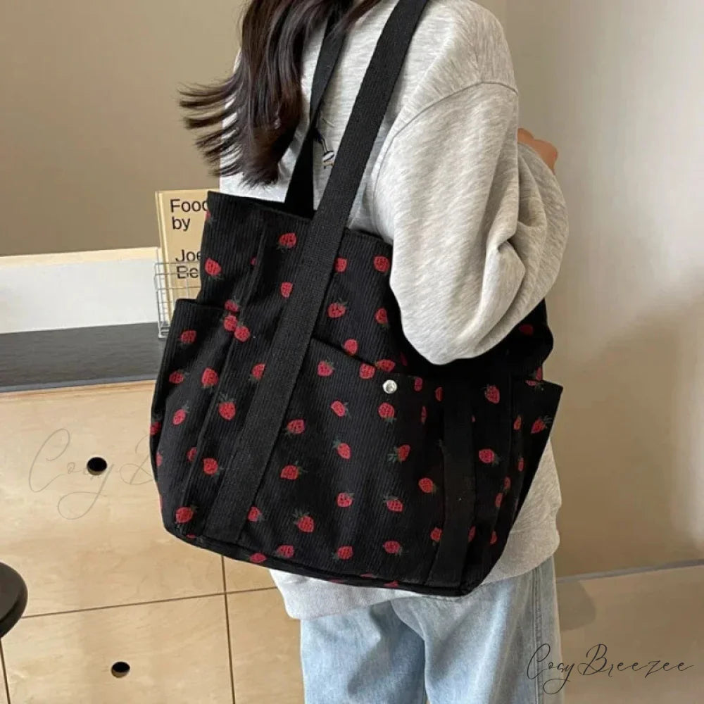 Forest Corduroy Simple Bag shoulder-250126