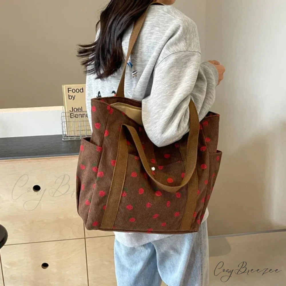 Forest Corduroy Simple Bag shoulder-250126
