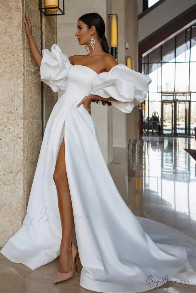 Forever Is Ours Trendy Satin Strapless Maxi Dress