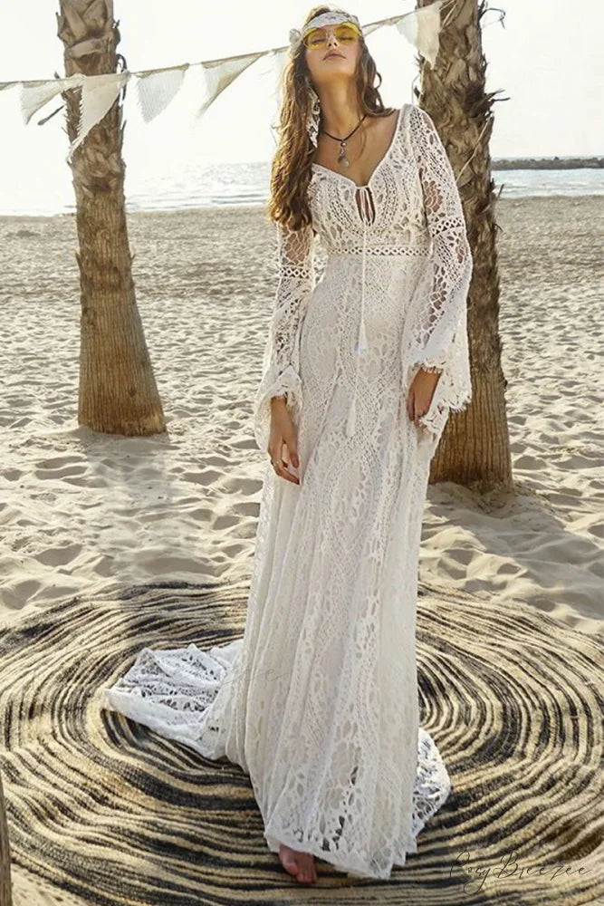 Forever Romantic Bohemian Trendy Lace Wedding Dress