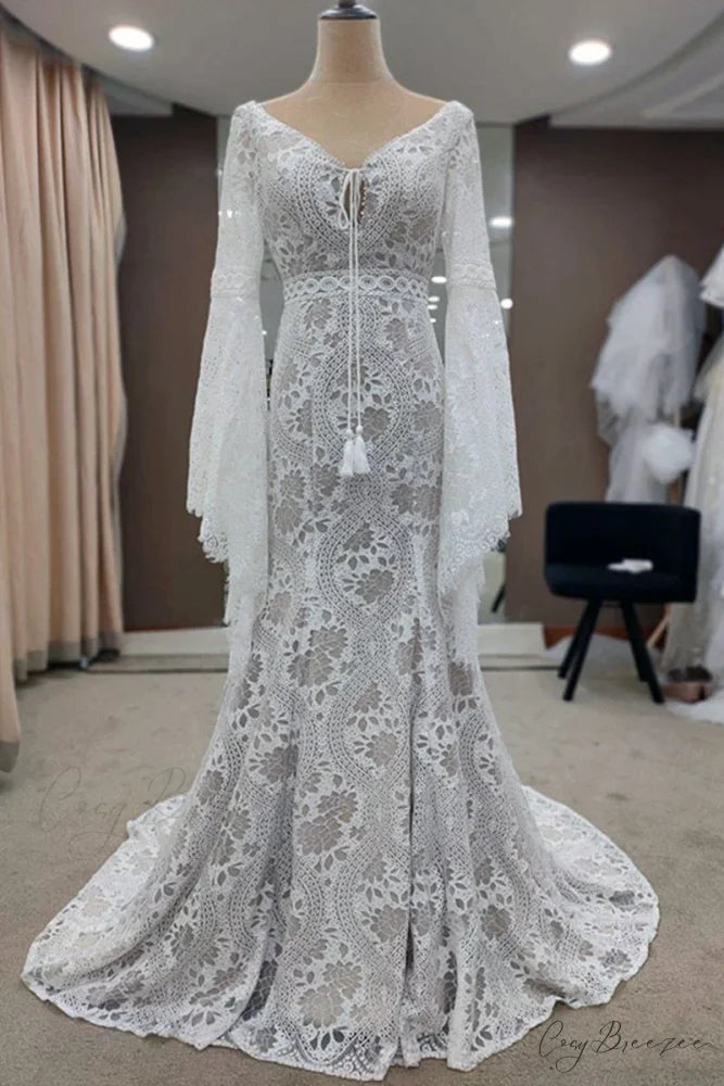 Forever Romantic Bohemian Trendy Lace Wedding Dress
