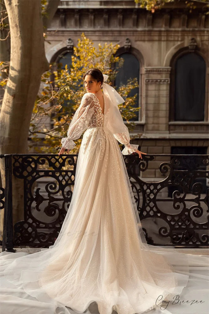 Forever Yours Romantic Trendy Floral Lace Wedding Dress