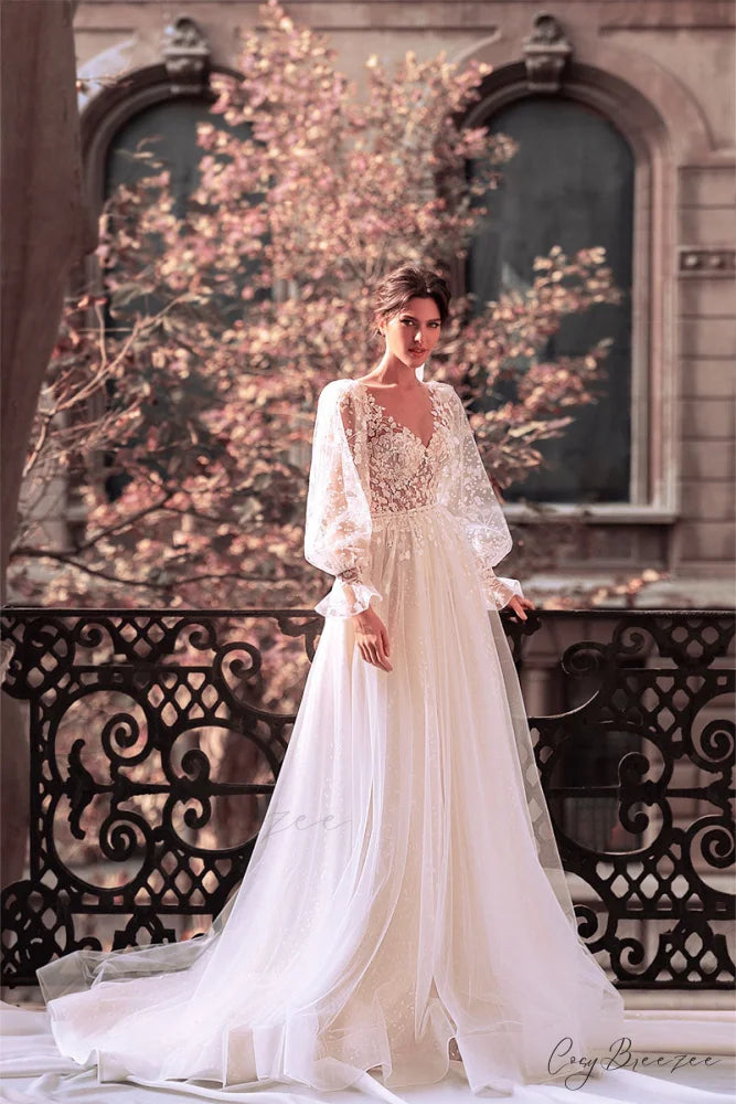 Forever Yours Romantic Trendy Floral Lace Wedding Dress