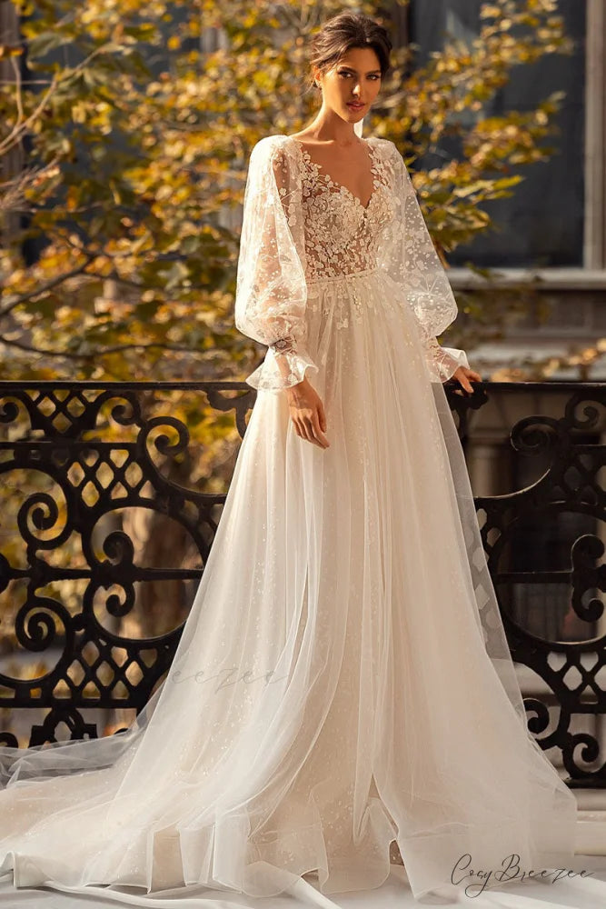 Forever Yours Romantic Trendy Floral Lace Wedding Dress