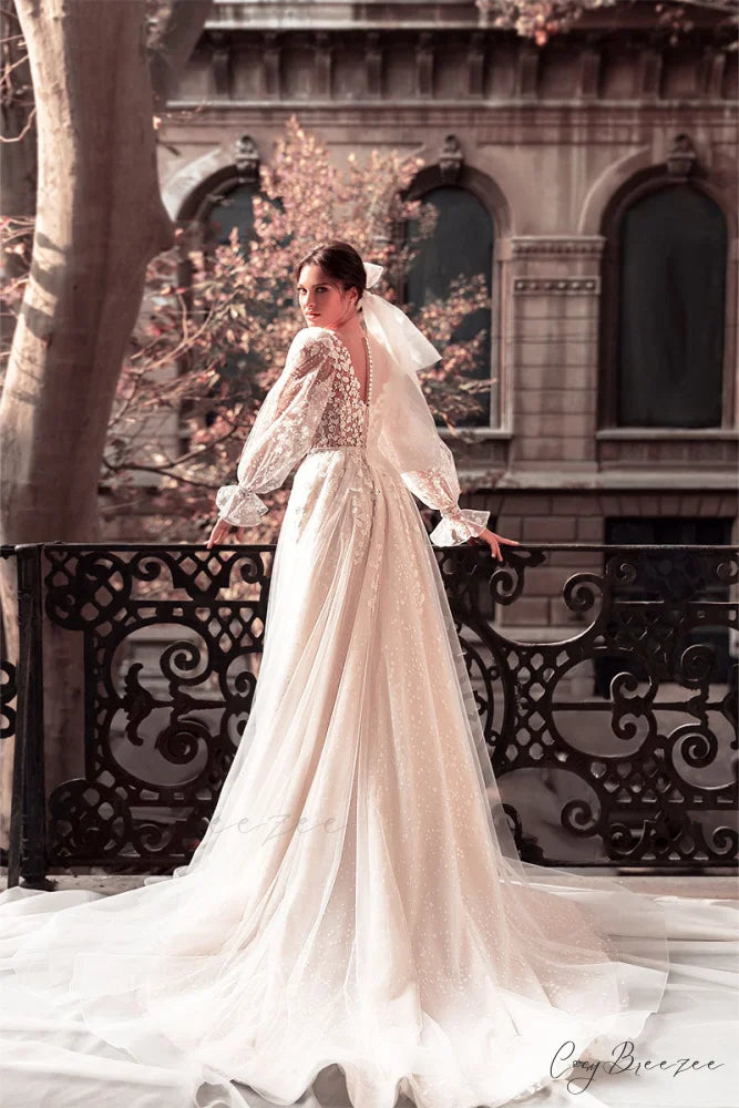 Forever Yours Romantic Trendy Floral Lace Wedding Dress