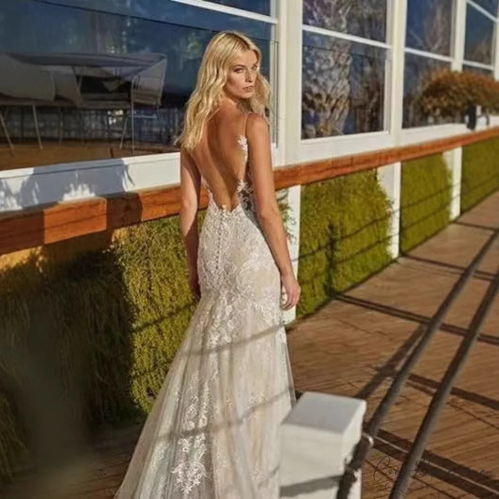 French Lace Long Train Bridal Wedding Dress weddingdress-250223