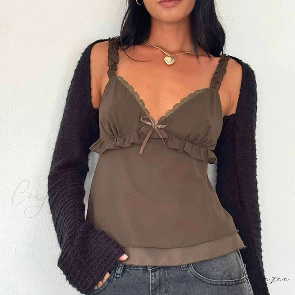 Frilled Ruffle Square Crop Top croptop-250223