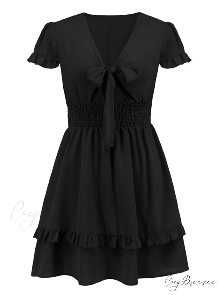 Front Color Mini Crepe Tie for Solid Gown Women