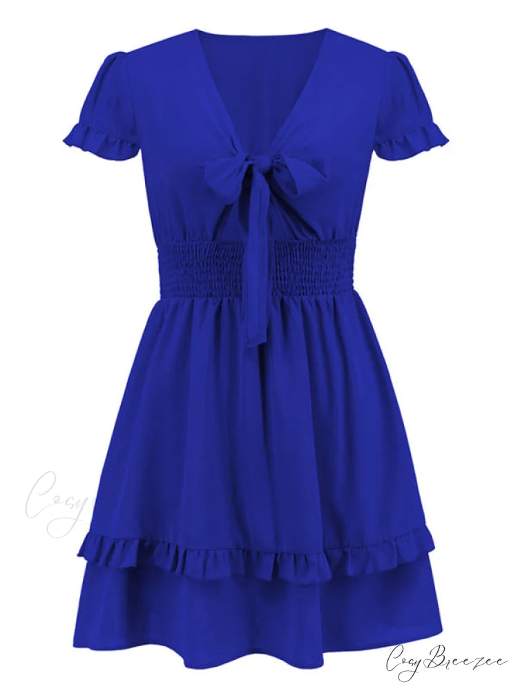 Front Color Mini Crepe Tie for Solid Gown Women