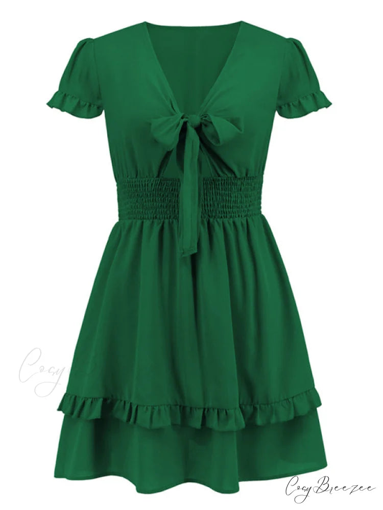 Front Color Mini Crepe Tie for Solid Gown Women