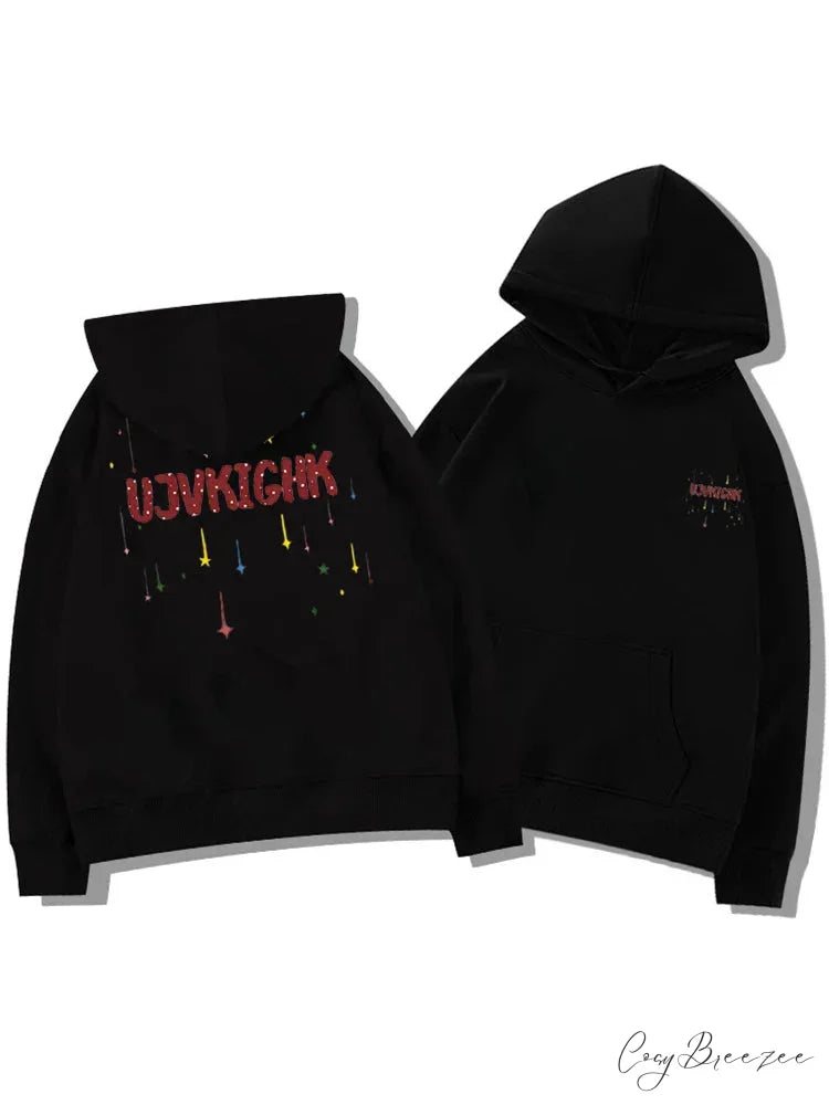 Funny Graffiti Graphic Y2K Hoodie Black / M(40-50KG) hoodies-241228