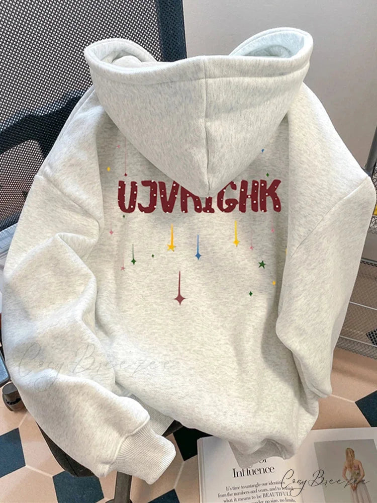 Funny Graffiti Graphic Y2K Hoodie GRAY / M(40-50KG) hoodies-241228
