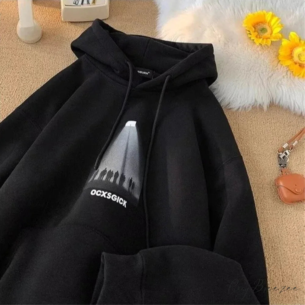 Funny Graphic Fleece Y2K Hoodie hoodies-241228