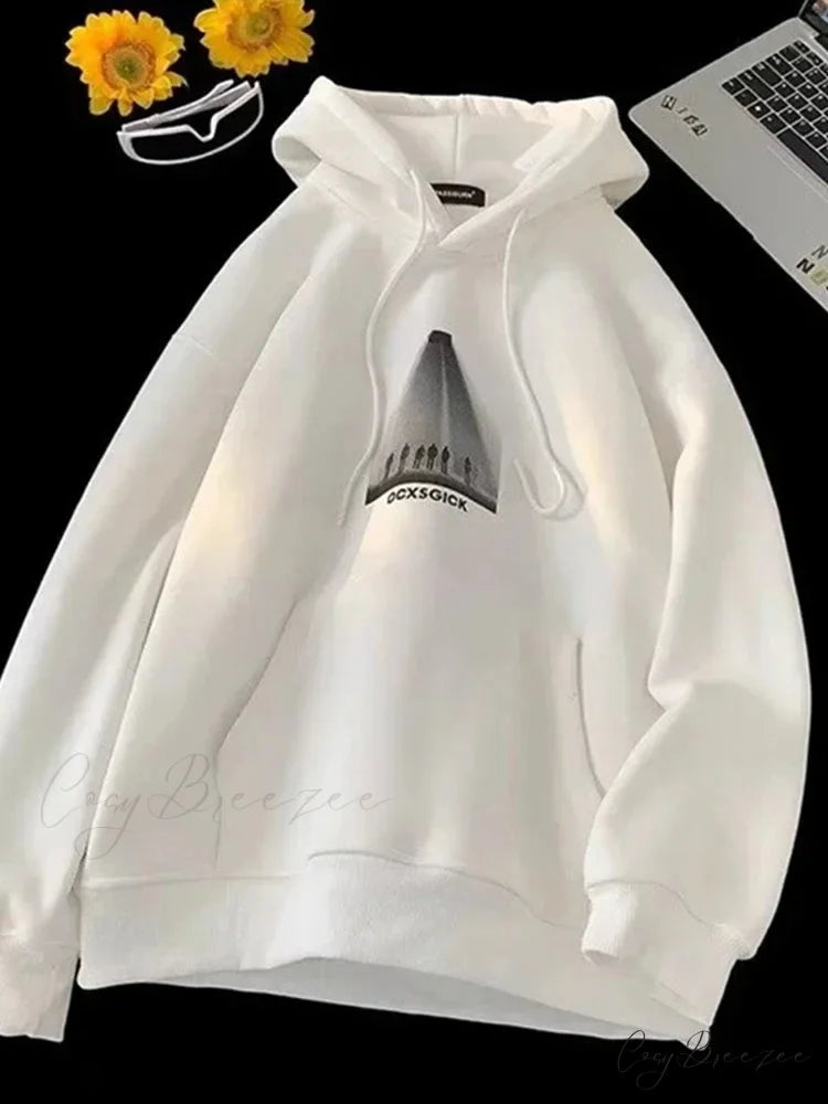 Funny Graphic Fleece Y2K Hoodie WHITE / M(40-45KG) hoodies-241228