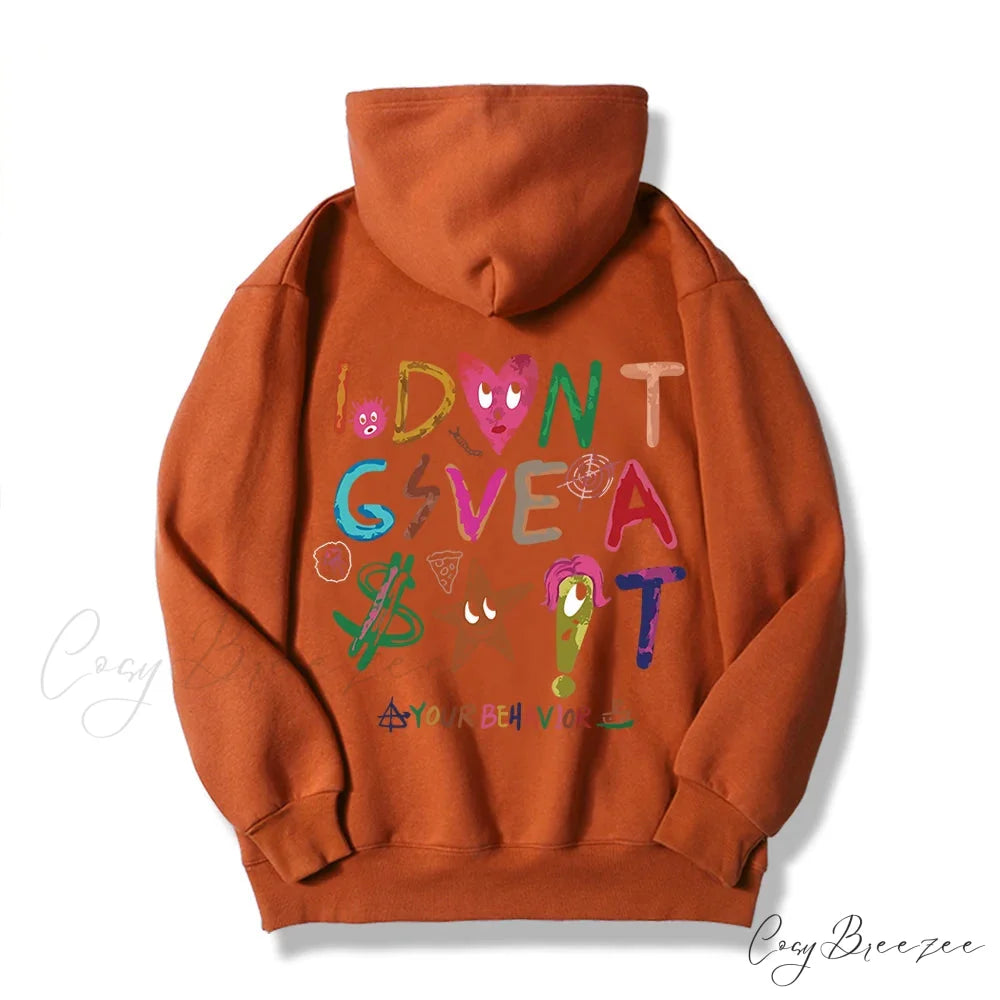 Funny Oversized Fleece Cozy Casual Hoodie Brick Red / S