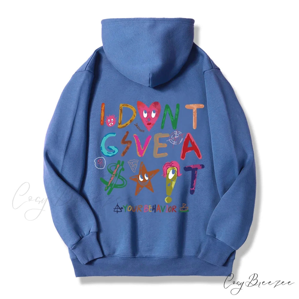 Funny Oversized Fleece Cozy Casual Hoodie Haze Blue / S
