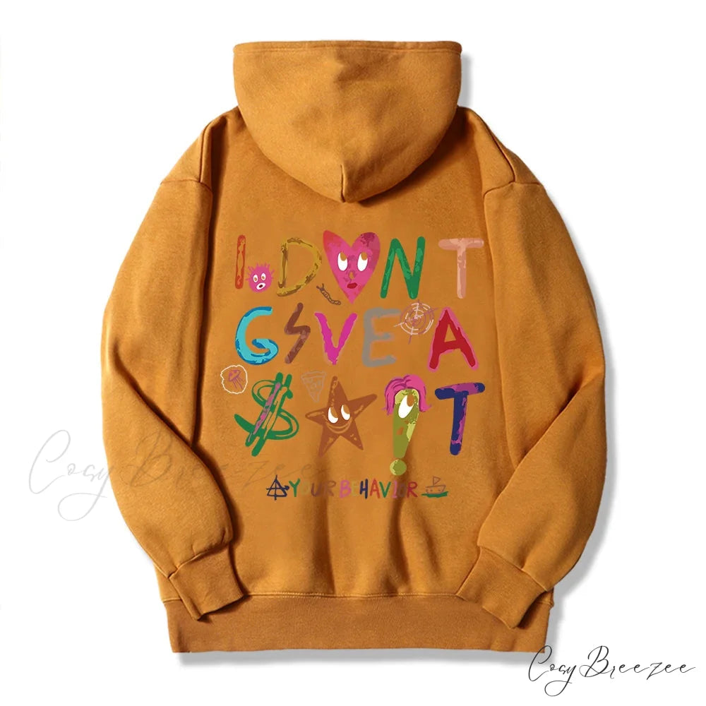Funny Oversized Fleece Cozy Casual Hoodie Khaki / S
