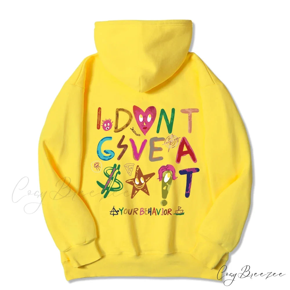 Funny Oversized Fleece Cozy Casual Hoodie Yellow / S