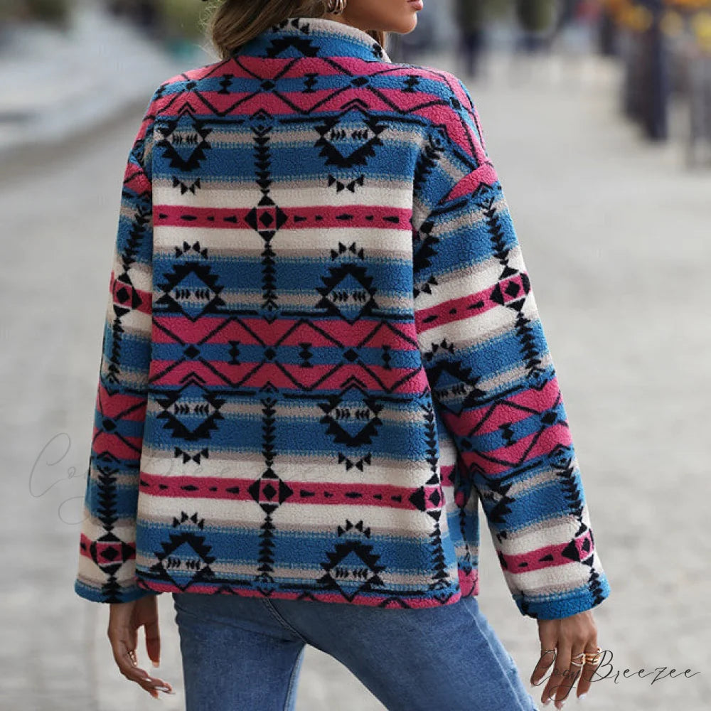 Geometric Casual Design Coat