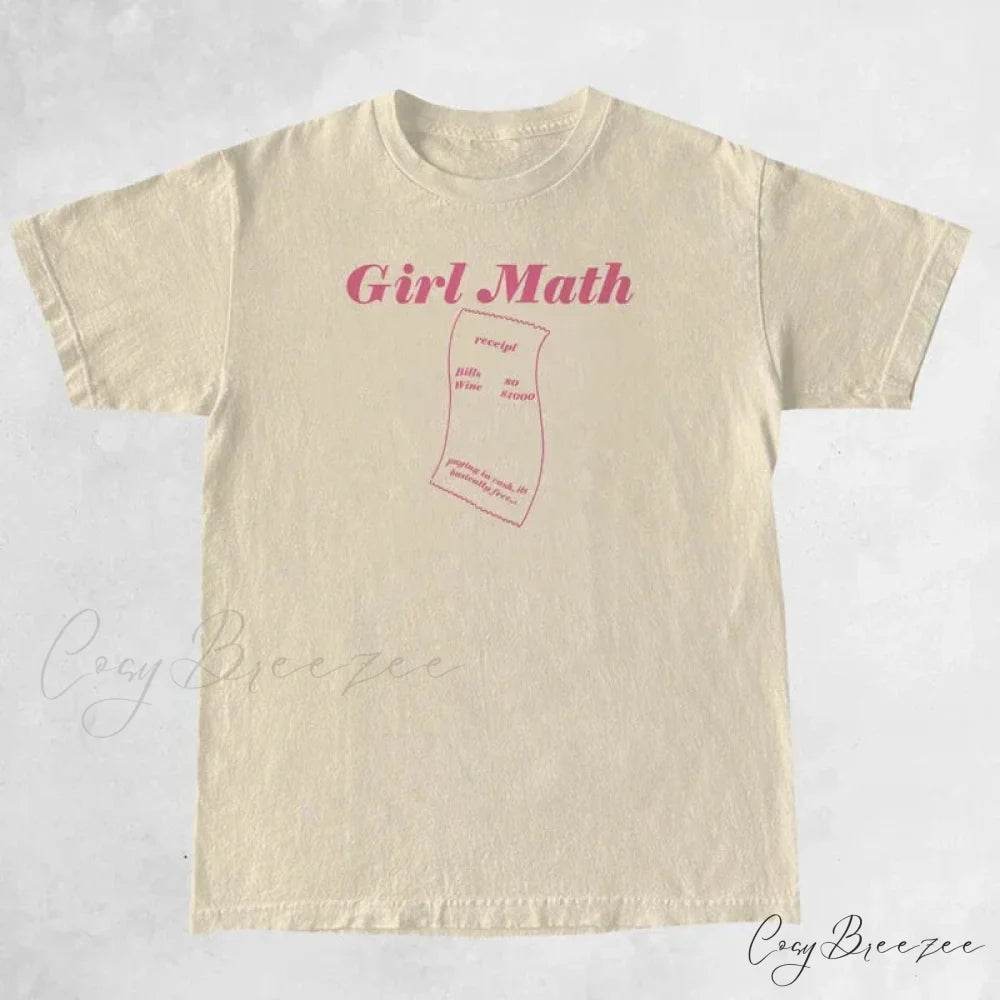 Girl Math Stylish Graphic Tee Khaki / XXL