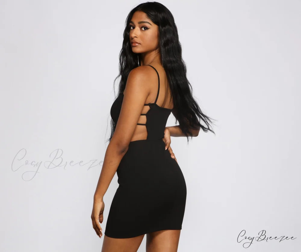 Glam And Pose Charming Crepe Cutout Mini Dress
