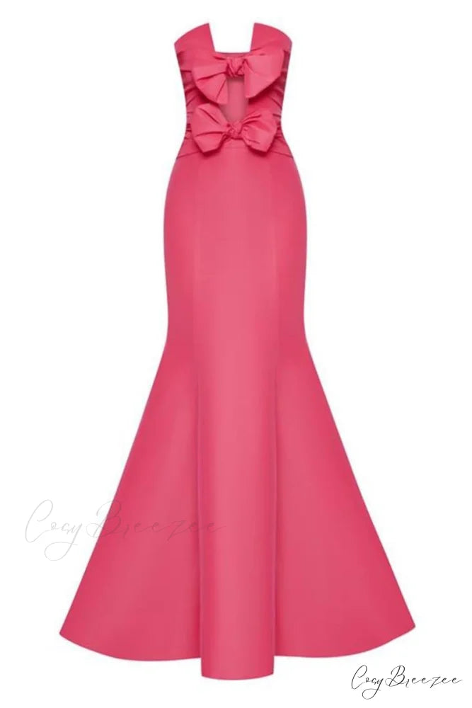 Glam Aura Graceful Strapless Maxi Dress