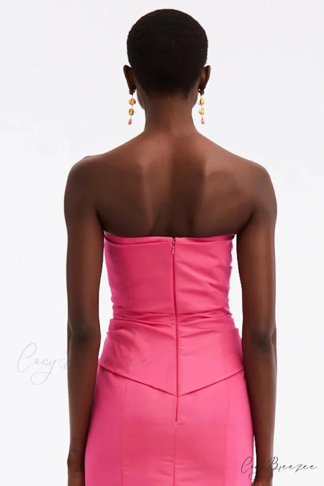 Glam Aura Graceful Strapless Maxi Dress