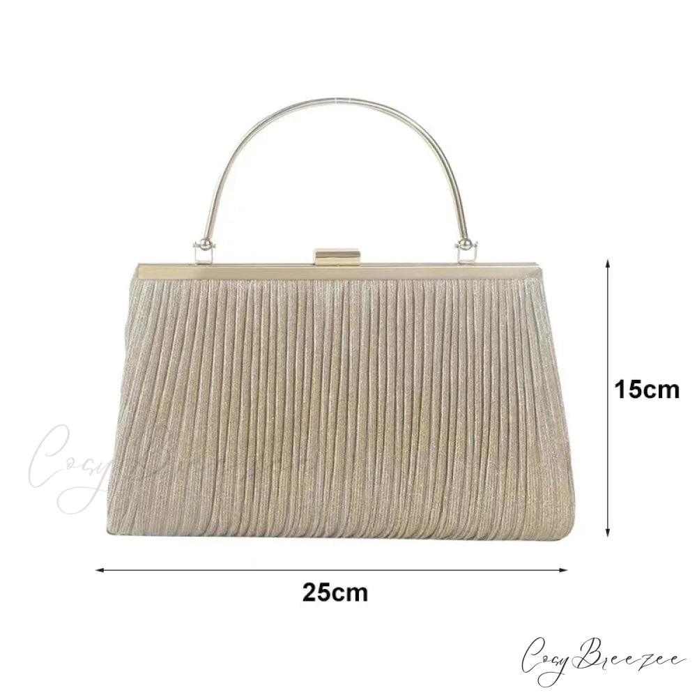 Glitter Apricot Luxury Evening Chain Shoulder Bag clutchbag-250126