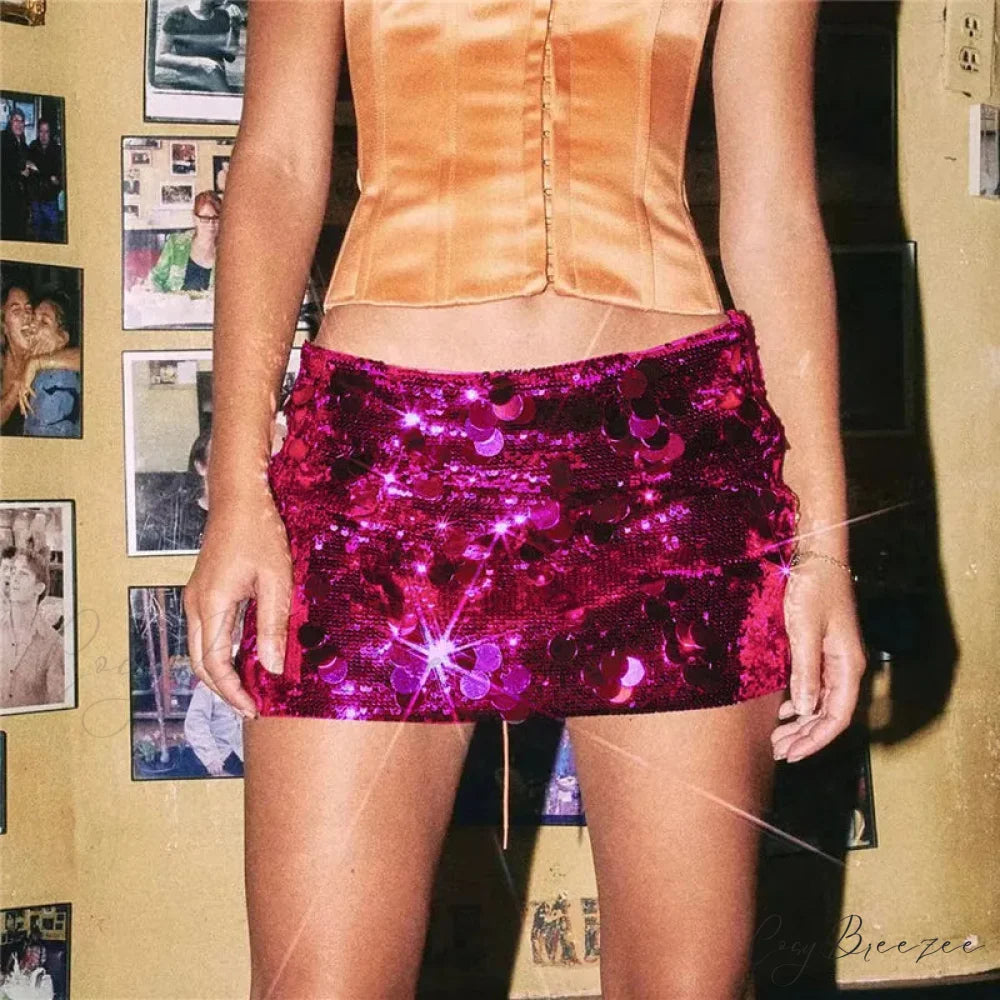 Glitter Bodycon Pencil Party Skirt skirts-250223