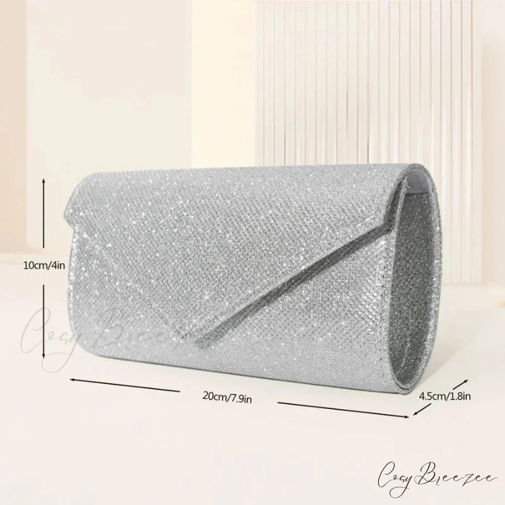 Glitter Envelope Chain Evening Clutch Bag clutchbag-250126
