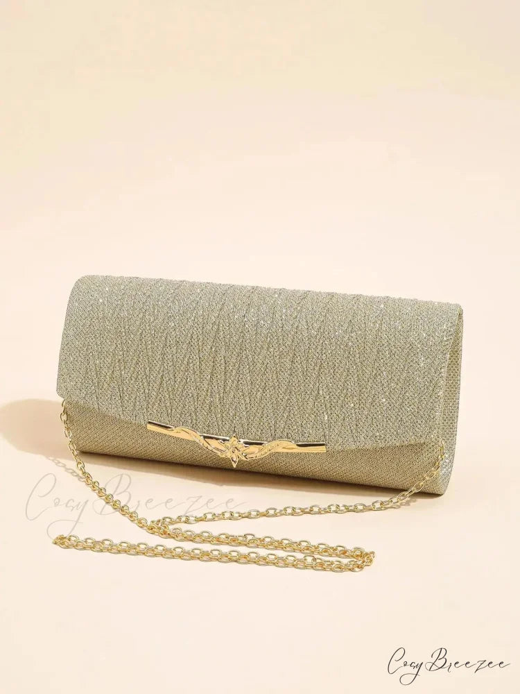 Glitter Envelope Evening Bag Gold / (20cm clutchbag-250126